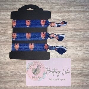 $7ea or 3/$15 NY New York Mets blue hair tie set new